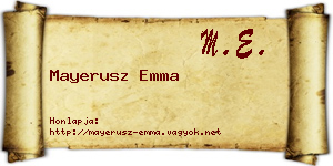 Mayerusz Emma névjegykártya